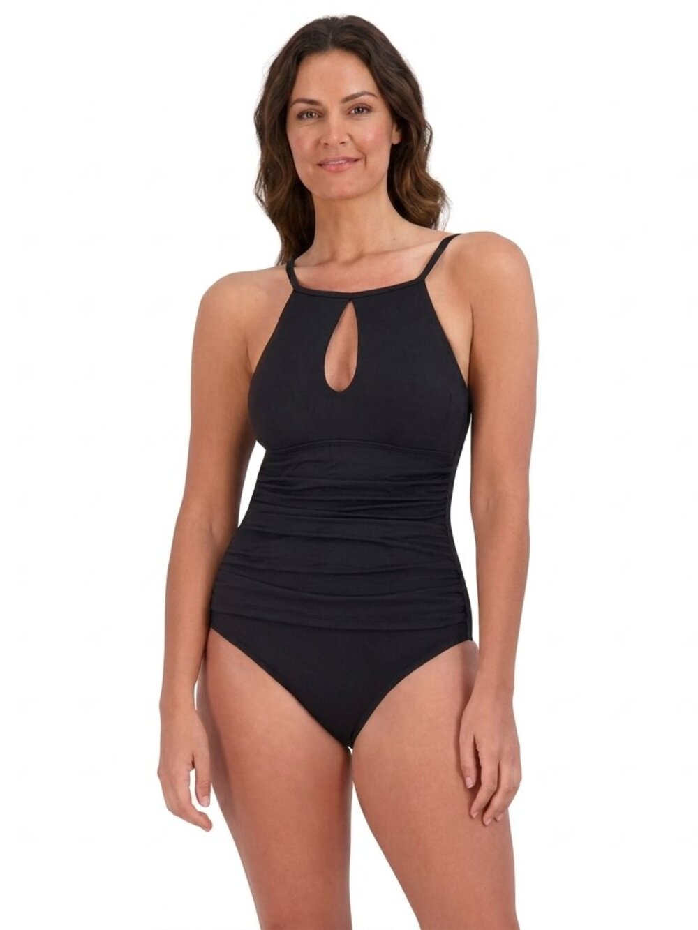 NWT Jessica Simpson Women's Textured One-Piece Swimsuit - Black - US S